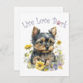 ヨークシャーテリアドッグママフローラ ノートカード (正面/裏面)
