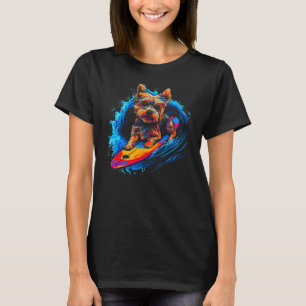 ヨークシャーテリアドッグヨークシャーテリアサーフィン1 Tシャツ