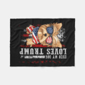 ヨークシャーテリアドッグヨークシャーテリア私の犬もTruを愛 フリースブランケット (正面(横))