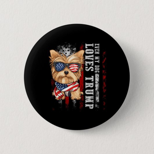 ヨークシャーテリアドッグヨークシャーテリア私の犬もTruを愛 缶バッジ (正面)