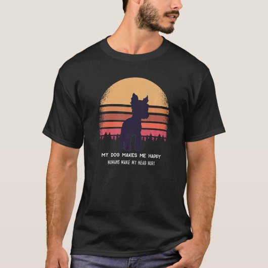 ヨークシャーテリアドッグレトロ39 Tシャツ (正面)