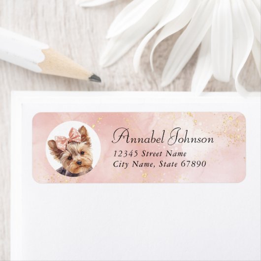 ヨークシャーテリアドッグ差出人住所ラベル ラベル (インサイチュ)