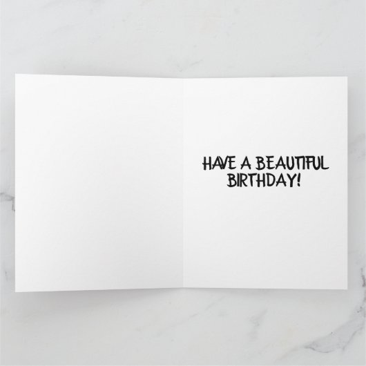 ヨークシャーテリアドッグ虹色ジャイアント誕生日カード カード (内部)