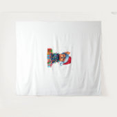 ヨークシャーテリアドッグ醜いクリスマスライトサンタハットヨークシャーテリアドッグC タペストリー (正面(横))