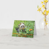 ヨークシャーテリアノートカード – 自分でできるヨークシャーテリア カード (黄色い花)