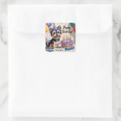 ヨークシャーテリアハッピーバースデー スクエアシール (バッグ)