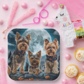 ヨークシャーテリアハロウィン不気味 ペーパープレート (パーティー)