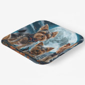 ヨークシャーテリアハロウィン不気味 ペーパープレート (傾斜あり)