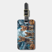 ヨークシャーテリアハロウィン不気味 ラゲッジタグ (正面縦)