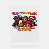 ヨークシャーテリアハロウィーンサンクスギビングクリスマス アクリルサイン (正面)