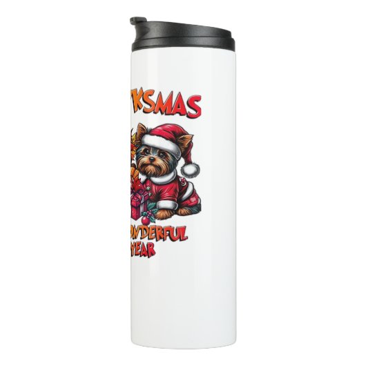 ヨークシャーテリアハロウィーンサンクスギビングクリスマス タンブラー (回転右)