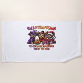 ヨークシャーテリアハロウィーンサンクスギビングクリスマス ビーチタオル (正面)