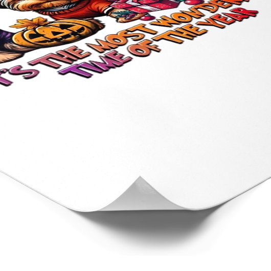 ヨークシャーテリアハロウィーンサンクスギビングクリスマス ポスター (角)