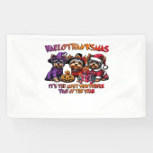 ヨークシャーテリアハロウィーンサンクスギビングクリスマス 横断幕 (横)