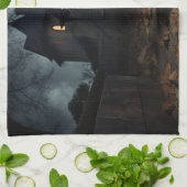 ヨークシャーテリアハロウィーン怖 キッチンタオル (折り畳み)