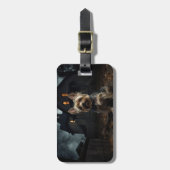ヨークシャーテリアハロウィーン怖 ラゲッジタグ (正面縦)