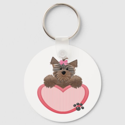 ヨークシャーテリアハート キーホルダー (正面)