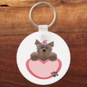 ヨークシャーテリアハート キーホルダー (正面)