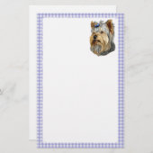 ヨークシャーテリアバストブルーボウ 便箋 (正面/裏面)