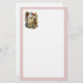 ヨークシャーテリアバストレッドボウ 便箋 (正面/裏面)