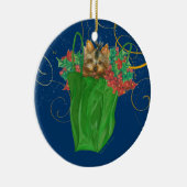 ヨークシャーテリアバッグ セラミックオーナメント (右)