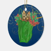 ヨークシャーテリアバッグ セラミックオーナメント (左)