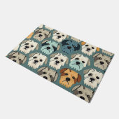 ヨークシャーテリアパターン ドアマット (アングル)