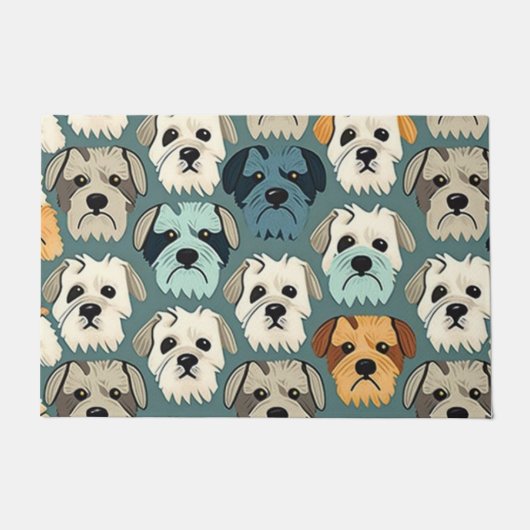 ヨークシャーテリアパターン ドアマット (正面)