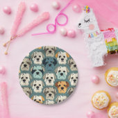 ヨークシャーテリアパターン ペーパープレート (パーティー)