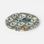 ヨークシャーテリアパターン ペーパープレート (アングル)