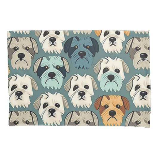 ヨークシャーテリアパターン 枕カバー (正面)