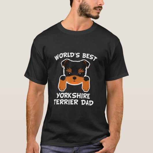 ヨークシャーテリアパパ犬のオーナー Tシャツ (正面)