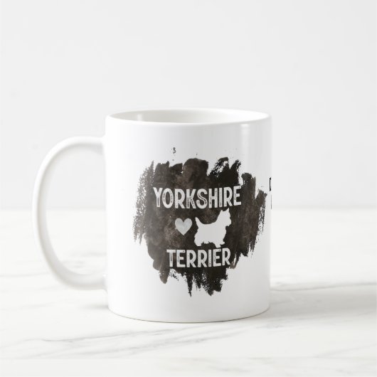 ヨークシャーテリアパパ犬は恋人の父の日を育てる コーヒーマグカップ (左)