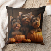 ヨークシャーテリアパピーオータムデライトカボチャ クッション (ブランケット)