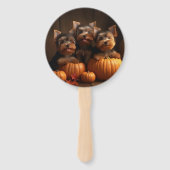 ヨークシャーテリアパピーオータムデライトカボチャ ハンドファン (裏面)