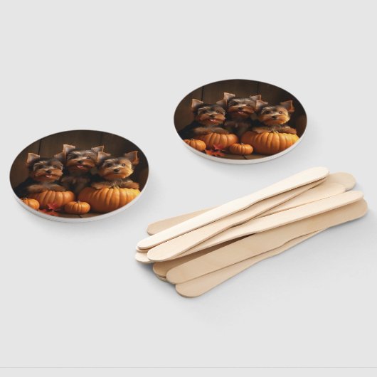 ヨークシャーテリアパピーオータムデライトカボチャ ハンドファン (組立なし)