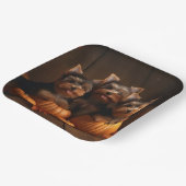 ヨークシャーテリアパピーオータムデライトカボチャ ペーパープレート (傾斜あり)