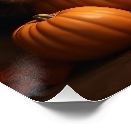 ヨークシャーテリアパピーオータムデライトカボチャ ポスター (コーナー)