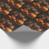 ヨークシャーテリアパピーオータムデライトカボチャ ラッピングペーパー (角)