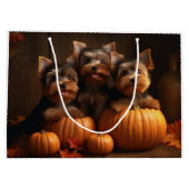 ヨークシャーテリアパピーオータムデライトカボチャ ラージペーパーバッグ (裏面)