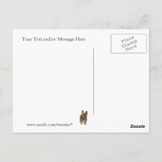 ヨークシャーテリアパピーサンパテカスタマイズィス ポストカード (裏面)