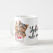 ヨークシャーテリアパピードッグギフトバレンタインヨークシャーテリア コーヒーマグカップ (正面左)