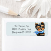 ヨークシャーテリアパピーブルースカーフファンシー ラベル (インサイチュ)