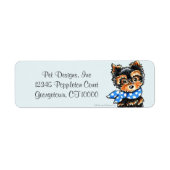 ヨークシャーテリアパピーブルースカーフファンシー ラベル (正面)