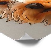 ヨークシャーテリアパピーヘッドポートレート ポスター (角)