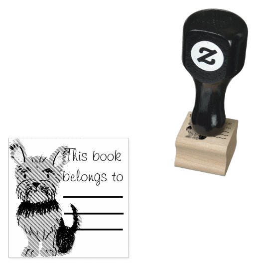 ヨークシャーテリアパピー個人ライブラリスタンプ ラバースタンプ (押印)