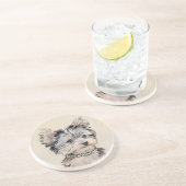 ヨークシャーテリアパピー絵画ズオリジナルドッグアート コースター (側面)