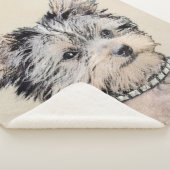 ヨークシャーテリアパピー絵画ズオリジナルドッグアート シェルパブランケット (3/4)