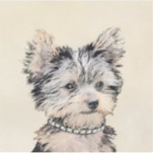 ヨークシャーテリアパピー絵画ズオリジナルドッグアート シール (正面)