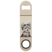 ヨークシャーテリアパピー絵画ズオリジナルドッグアート スピード栓抜き (正面)